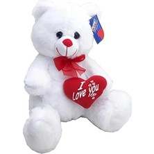 Peluş Kalpli Beyaz Ayı 30 cm 4 Adet