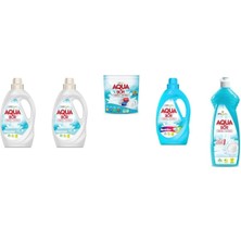 Boron Aquabor Doğal Mineralli Sıvı Beyaz  + Sıvı Beyaz + Tablet + Sıvı Renkliler + Elde Bulaşık 5 Li Set