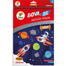 Lino Boya Sil Aktivite Boyama Kitabı Uzay 5 Adet