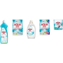 Boron Aquabor Doğal Mineralli Elde Bulaşık + 4 kg Beyaz + Sıvı Beyaz + 4 kg Renkliler + Tablet 5 Li Set