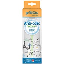 Dr. Brown's Db 91010 270 ml Pp Geniş Ağız Anti-Kolik Options+, Dinozor Desenli, Tekli Pak