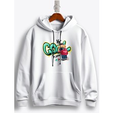 MGAX Sevimli Ayı Havalı Genç Baskılı Regular Kapşonlu Sweatshirt