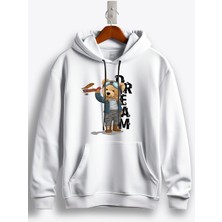 MGAX Sevimli Ayı Dream Pilot Baskılı Regular Kapşonlu Sweatshirt