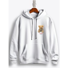 MGAX Sevimli Ayı Help Me Arma Baskılı Regular Kapşonlu Sweatshirt