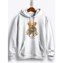 MGAX Sevimli Ayı Help Me Baskılı Regular Kapşonlu Sweatshirt