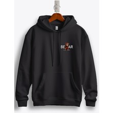 MGAX Basketbol Sevimli Ayı Oyuncu Arma Baskılı Regular Kapşonlu Sweatshirt