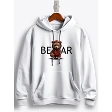 MGAX Basketbol Sevimli Ayı Oyuncu Baskılı Regular Kapşonlu Sweatshirt