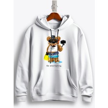 MGAX Dalgıç Şnorkelli Sevimli Ayı Baskılı Regular Kapşonlu Sweatshirt