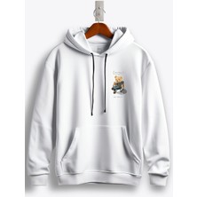 MGAX Sevimli Ayı Just Relax Arma Baskılı Regular Kapşonlu Sweatshirt