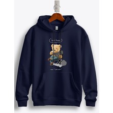 MGAX Sevimli Ayı Just Relax Baskılı Regular Kapşonlu Sweatshirt