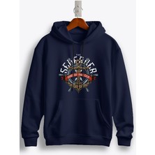 MGAX Denizlerin Kralı Baskılı Regular Kapşonlu Sweatshirt