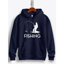 MGAX Balıkçı Fishing Man Baskılı Regular Kapşonlu Sweatshirt