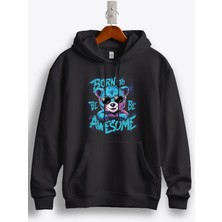 MGAX Sevimli Ayı Born To Be Awesome Baskılı Regular Kapşonlu Sweatshirt