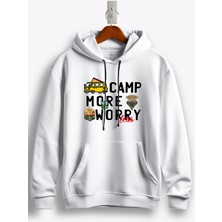 MGAX Kampçı Camp More Worry Less Baskılı Regular Kapşonlu Sweatshirt