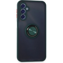 Cepmoda Samsung Galaxy M34 5g Uyumlu Yüzüklü Kılıf - Buzlu Şeffaf - Yeşil