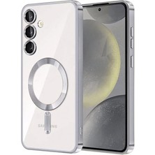 Cepmoda Samsung Galaxy S23 Plus Kılıf Uyumlu Magsafe Destekli Kılıf - Arkası Şeffaf - Gümüş