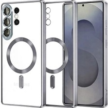 Cepmoda Samsung Galaxy S26 Ultra Uyumlu Magsafe Destekli Kılıf - Arkası Şeffaf - Titan Gri