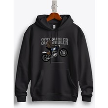 MGAX Motosiklet Scrambler Skull Baskılı Regular Kapşonlu Sweatshirt
