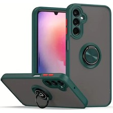 Cepmoda Samsung Galaxy S25 Plus Uyumlu Yüzüklü Kılıf - Buzlu Şeffaf - Yeşil