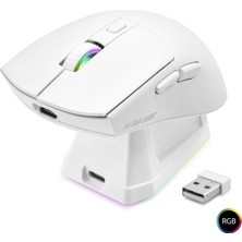 Store Mania Ieg™ Kablosuz Rgb Mouse Şarj Standlı - Beyaz MF1215W