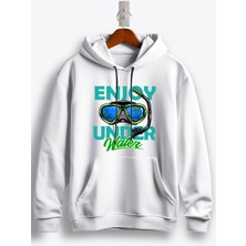 MGAX Dalgıç Scuba Diving Enjoy Under Water Baskılı Regular Kapşonlu Sweatshirt
