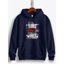 MGAX Araba Freestyle Drift Competetion Baskılı Regular Kapşonlu Sweatshirt