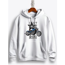 MGAX Motosiklet Sıcak Yollarda Serin Sürüşün Tadını Çıkar Baskılı Regular Kapşonlu Sweatshirt