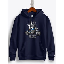 MGAX Motosiklet Sıcak Yollarda Serin Sürüşün Tadını Çıkar Baskılı Regular Kapşonlu Sweatshirt