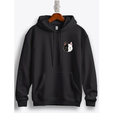 MGAX Kedili Moon Cat Arma Baskılı Regular Kapşonlu Sweatshirt