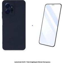 Cepmoda Redmi Note 12 4g Lansman Kılıf + Tam Kaplayan Antistatik Ekran Koruyucu Set - Lacivert