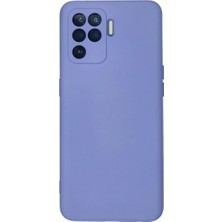 Cepmoda Oppo Reno 5 Lite Lansman Kılıf - Iç Kısmı Kadife Kaplı - Esnek Silikon Kapak - Lila