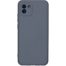 Cepmoda Samsung Galaxy A03 Lansman Kılıf - Iç Kısmı Kadife Kaplı - Esnek Silikon Kapak - Gri