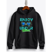 MGAX Dalgıç Scuba Diving Enjoy Under Water Baskılı Regular Kapşonlu Sweatshirt