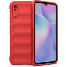 Cepmoda Redmi 9A Optimum Soft Silikon Kılıf Mat Darbe Koruyucu Kapak - Kırmızı