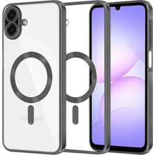 Cepmoda Samsung Galaxy A07 4g Uyumlu Magsafe Destekli Kılıf - Arkası Şeffaf - Siyah