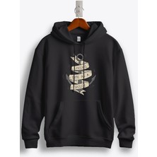 MGAX Denizci Living Life As A Sailor Baskılı Regular Kapşonlu Sweatshirt