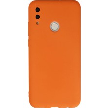 Cepmoda Huawei P Smart 2019 Lansman Kılıf - Iç Kısmı Kadife Kaplı - Esnek Silikon Kapak - Turuncu