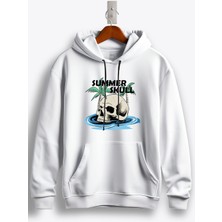 MGAX Deniz Summer Skull Baskılı Regular Kapşonlu Sweatshirt