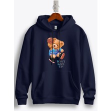 MGAX Basketbol Sevimli Ayı Don't Give Up Baskılı Regular Kapşonlu Sweatshirt