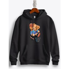 MGAX Basketbol Sevimli Ayı Don't Give Up Baskılı Regular Kapşonlu Sweatshirt