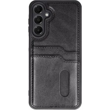 Cepmoda Samsung Galaxy A25 5g Uyumlu Çift Kart Bölümlü Deri Kılıf - Siyah