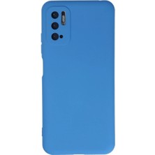 Cepmoda Redmi Note 10 5g Lansman Kılıf - Iç Kısmı Kadife Kaplı - Esnek Silikon Kapak - Mavi