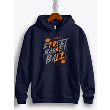 MGAX Basketbol Street Basketball Baskılı Regular Kapşonlu Sweatshirt
