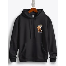 MGAX Sevimli Ayı Born To Be King Arma Baskılı Regular Kapşonlu Sweatshirt