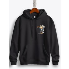 MGAX Sevimli Ayı Dream Pilot Arma Baskılı Regular Kapşonlu Sweatshirt