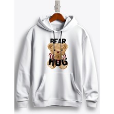 MGAX Sevimli Ayı Hug Baskılı Regular Kapşonlu Sweatshirt
