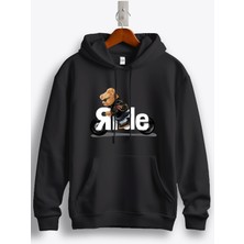 MGAX Motosiklet Sevimli Ayı Ride Baskılı Regular Kapşonlu Sweatshirt