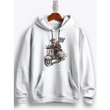 MGAX Motosiklet Socoter Boy Skull Baskılı Regular Kapşonlu Sweatshirt