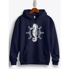 MGAX Deniz Atı Baskılı Regular Kapşonlu Sweatshirt