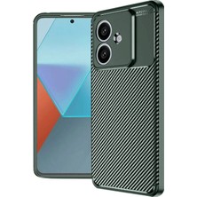 Cepmoda Oppo A3 Uyumlu Karbon Desenli Mat Silikon Telefon Kılıfı - Koyu Yeşil